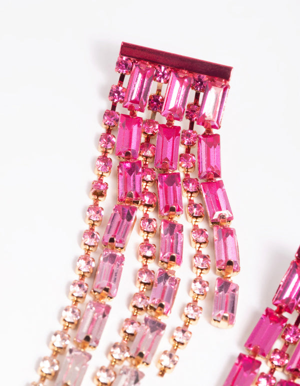 Fuchsia Chunky Drop Earrings