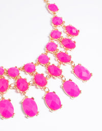 Pink Stone Statement Necklace - link has visual effect only