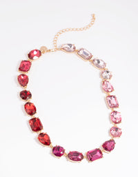Pink Mixed Stone Necklace - link has visual effect only