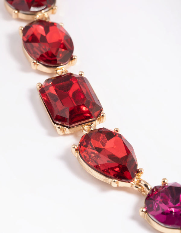 Pink Mixed Stone Necklace