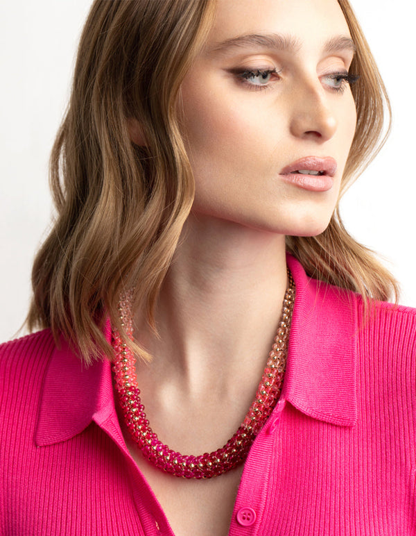Pink Diamante Necklace