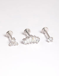 Platinum Plated Titanium Threadless Crystal Marquise Flat Back Pack - link has visual effect only