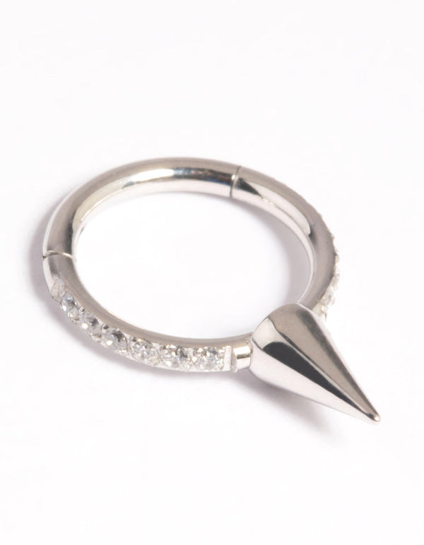 Platinum Plated Titanium Clicker Ring