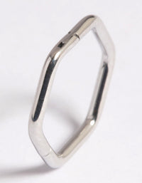 Platinum Plated Titanium Hexagon Clicker Ring - link has visual effect only