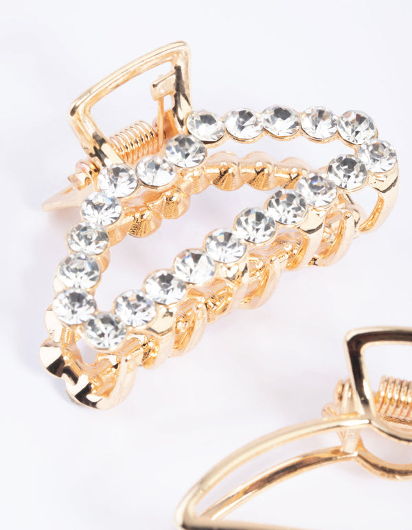 Gold Diamante Claw Set