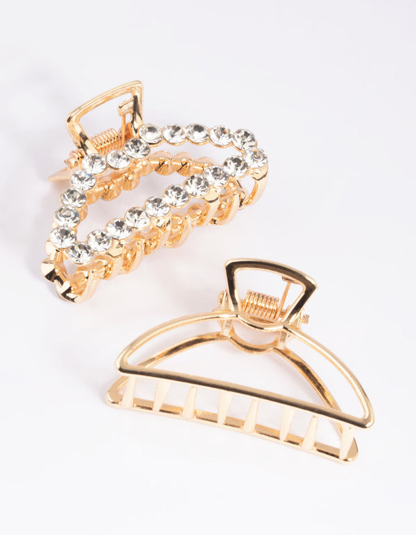 Gold Diamante Claw Set
