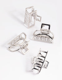 Rhodium Mixed Shape Mini Hair Claws - link has visual effect only