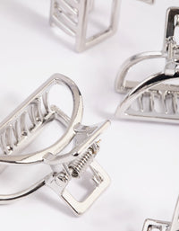 Rhodium Mixed Shape Mini Hair Claws - link has visual effect only
