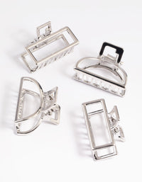 Rhodium Mixed Shape Mini Hair Claws - link has visual effect only