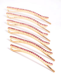 Pink Diamante Hair Pins - link has visual effect only