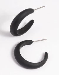 Matte Black Huggie Hoop Earrings - link has visual effect only