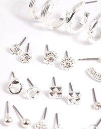 Gold Textured Stud and Hoop Earring Pack - link has visual effect only