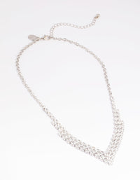 Rhodium Cubic Zirconia Marquise Statement Necklace - link has visual effect only