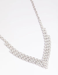 Rhodium Cubic Zirconia Marquise Statement Necklace - link has visual effect only