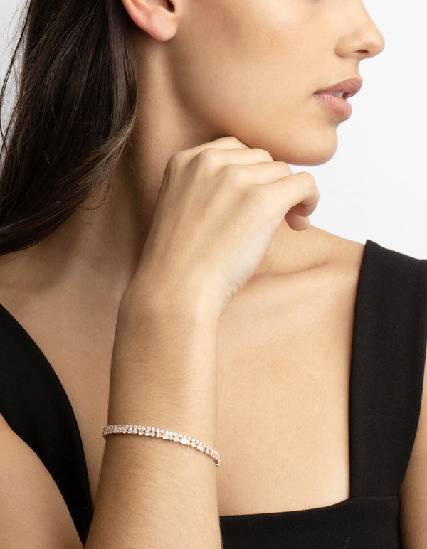 Gold Cubic Zirconia Statement Bracelet