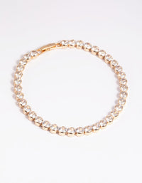 Gold Cubic Zirconia Tennis Bracelet - link has visual effect only