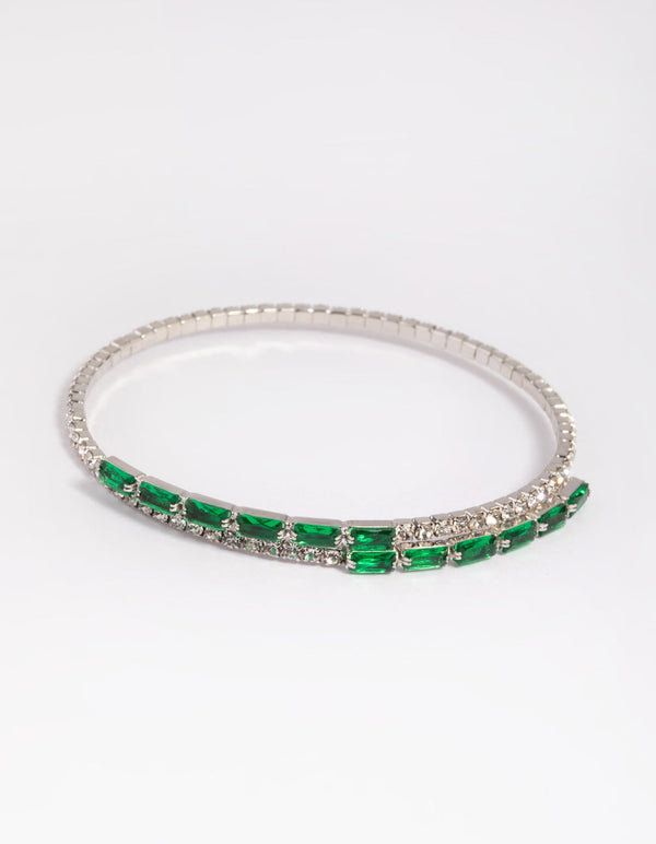Green Cubic Zirconia Baguette Bracelet