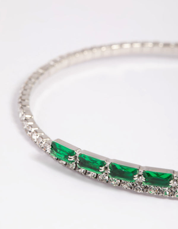 Green Cubic Zirconia Baguette Bracelet