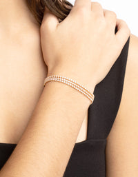 Gold Cubic Zirconia Toggle Bracelet - link has visual effect only