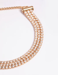 Gold Cubic Zirconia Toggle Bracelet - link has visual effect only