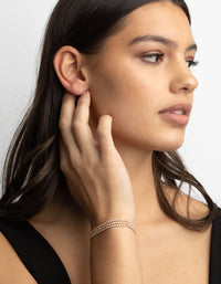 Gold Cubic Zirconia Toggle Bracelet - link has visual effect only