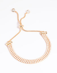 Gold Cubic Zirconia Toggle Bracelet - link has visual effect only