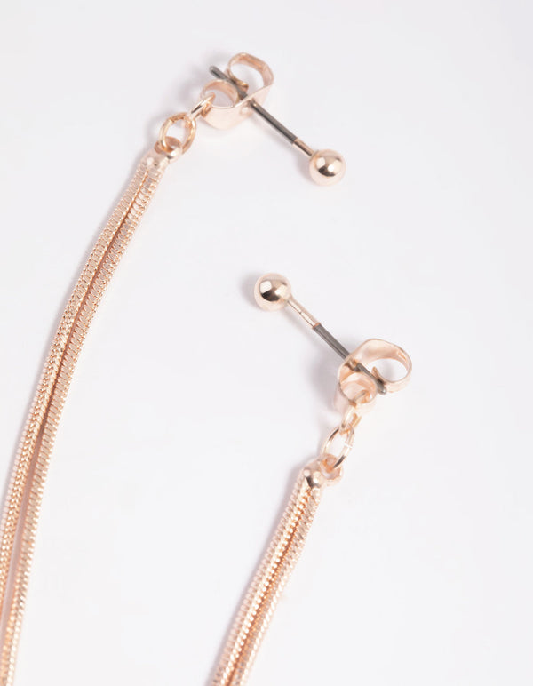 Rose Gold Ball Drop Earrings