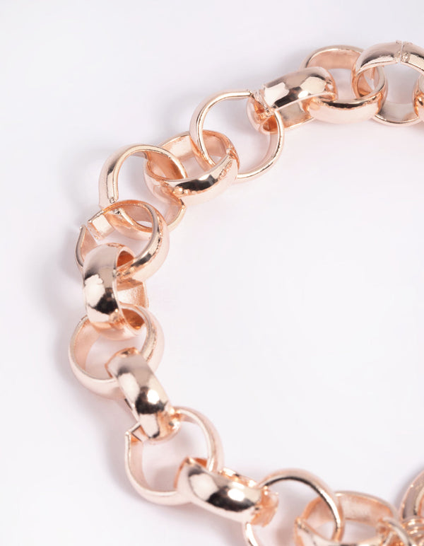 Rose Gold Butterfly Fob Bracelet