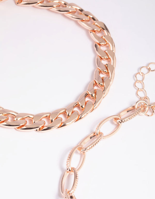 Rose Gold Freshwater Pearl Bracelet Set