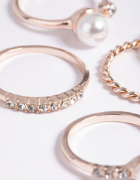 Rose Gold Pearl Ring Stack Pack - link has visual effect only