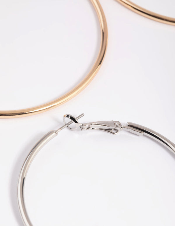 Mixed Metal Hoop Earring Pack