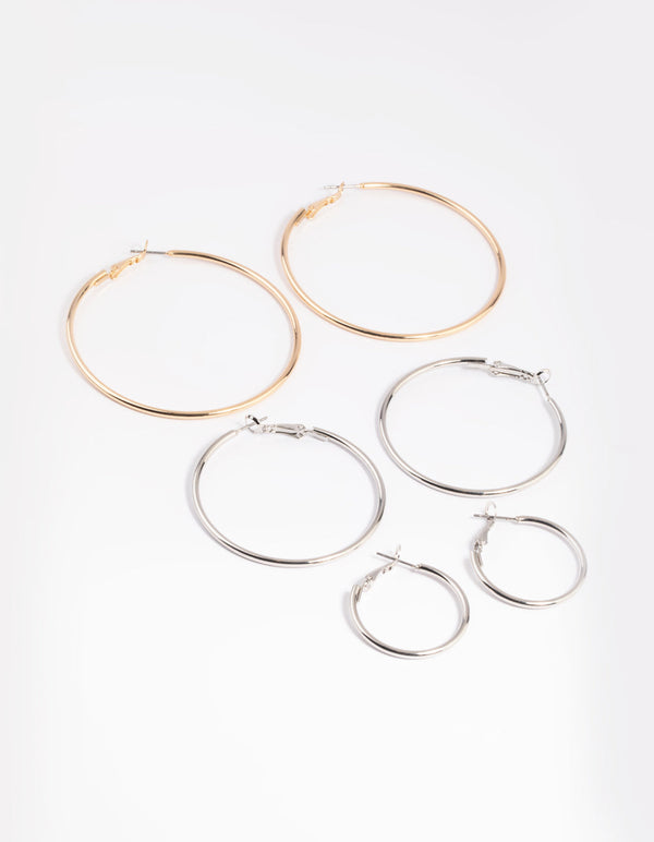 Mixed Metal Hoop Earring Pack
