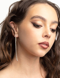 Mixed Metal Snake Chain Drop Earrings - link has visual effect only