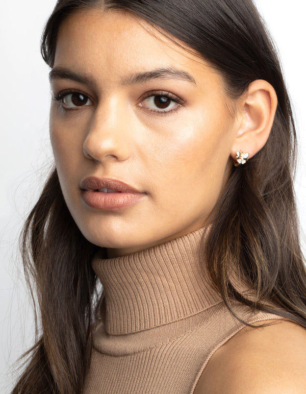 Gold Butterfly Huggie Hoop Earrings