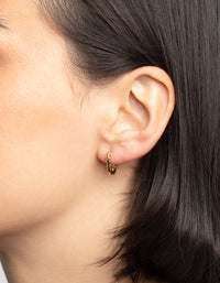 Gold Molten Huggie Hoop Earrings - link has visual effect only