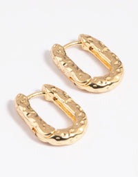 Gold Molten Huggie Hoop Earrings - link has visual effect only