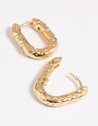 Gold Molten Huggie Hoop Earrings - link has visual effect only