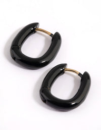Black Square Huggie Hoop Earrings - link has visual effect only