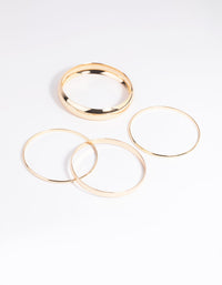 Mixed Metal Thick and Thin Bangle Bracelet Pack - link has visual effect only