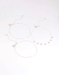 Silver Disc Chain Anklets - link has visual effect only