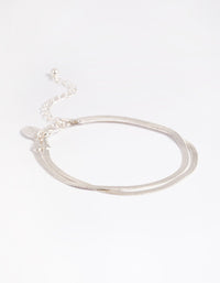 Silver Flat Snake Chain Bracelet - link has visual effect only
