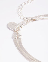 Silver Flat Snake Chain Bracelet - link has visual effect only