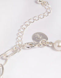 Silver Freshwater Pearl Bracelet Set - link has visual effect only