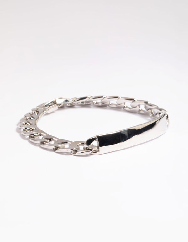 Rhodium Curb Bracelet