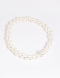 Silver Pearl Stretch Bracelet - link has visual effect only