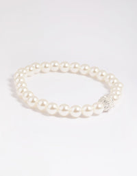 Silver Pearl Stretch Bracelet - link has visual effect only