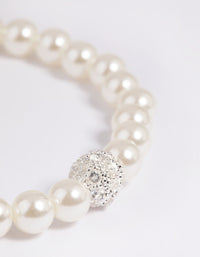 Silver Pearl Stretch Bracelet - link has visual effect only