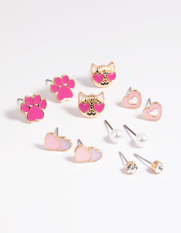 Kids Love Cat Stud Earring Pack