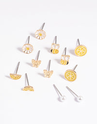 Kids Lemon Bee Stud Earring Pack - link has visual effect only