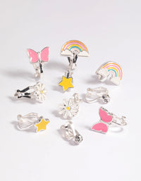 Kids 90s Motif Clip On Earring Pack - link has visual effect only